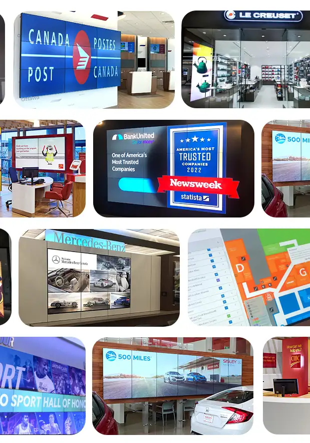 Muestras de clientes de señalización digital MediaTile para dispositivos móviles