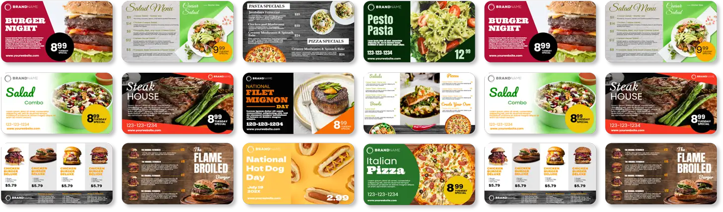 digital menu board templates
