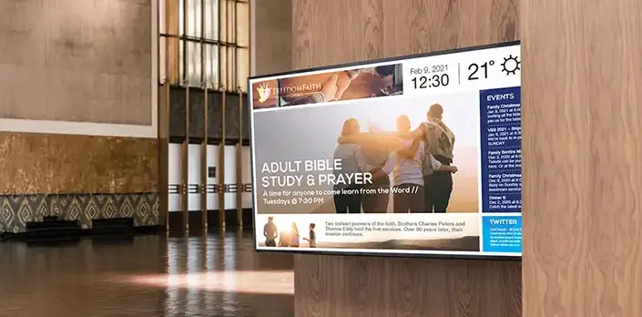 affichage numérique de l'église