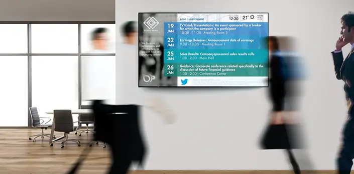 Pick high-traffic spots for corporate digital signage