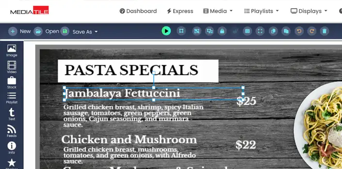 Real Time menu Updates